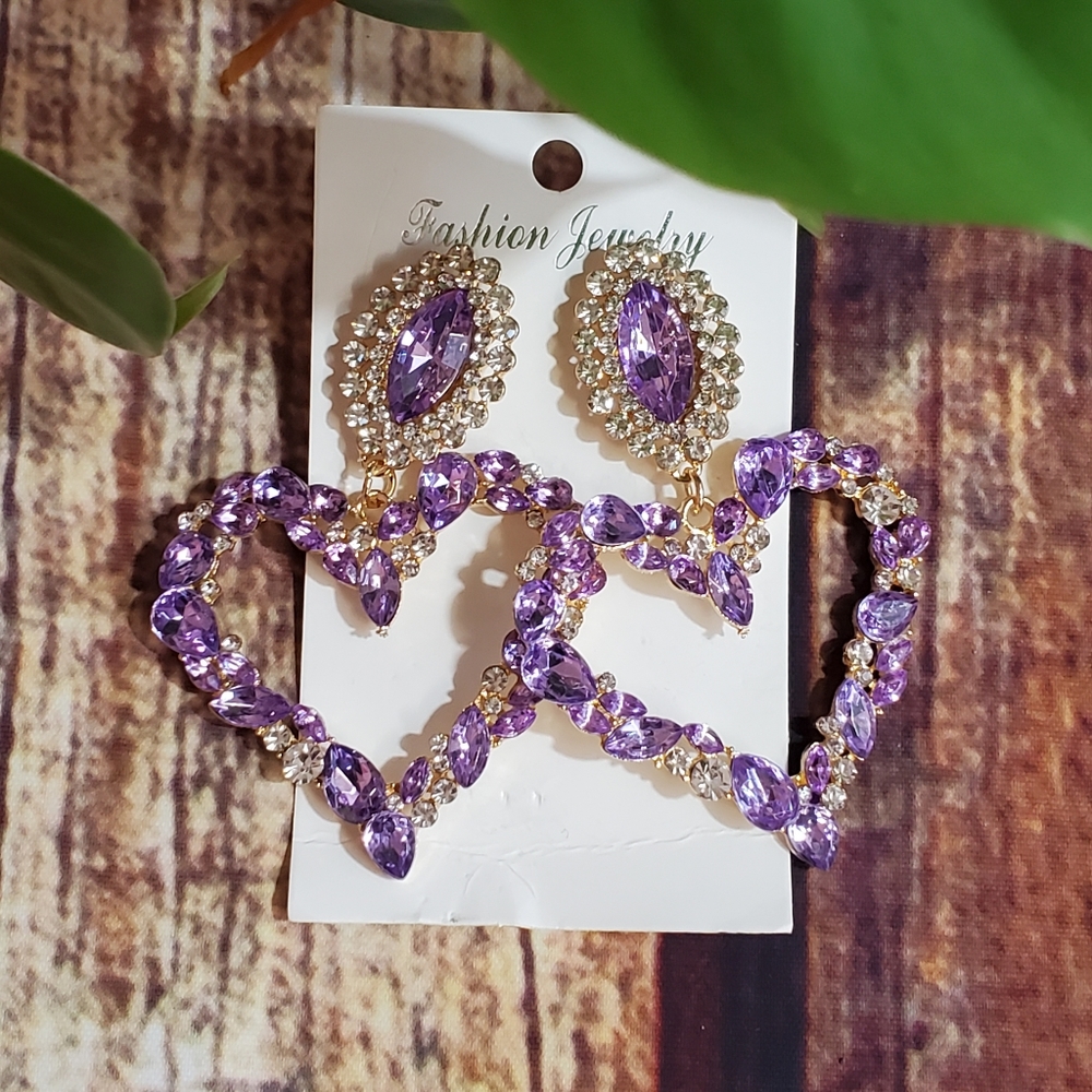Purple Heart earrings